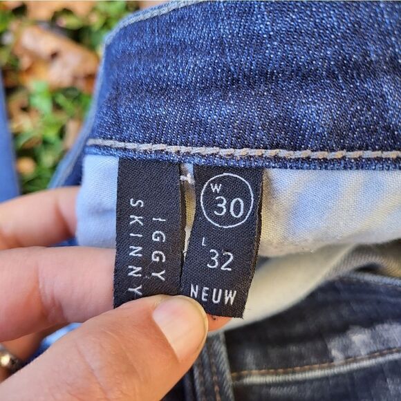 Neuw Iggy Skinny Jeans Ripped Knee Blue Men's  30 - Picture 3 of 9